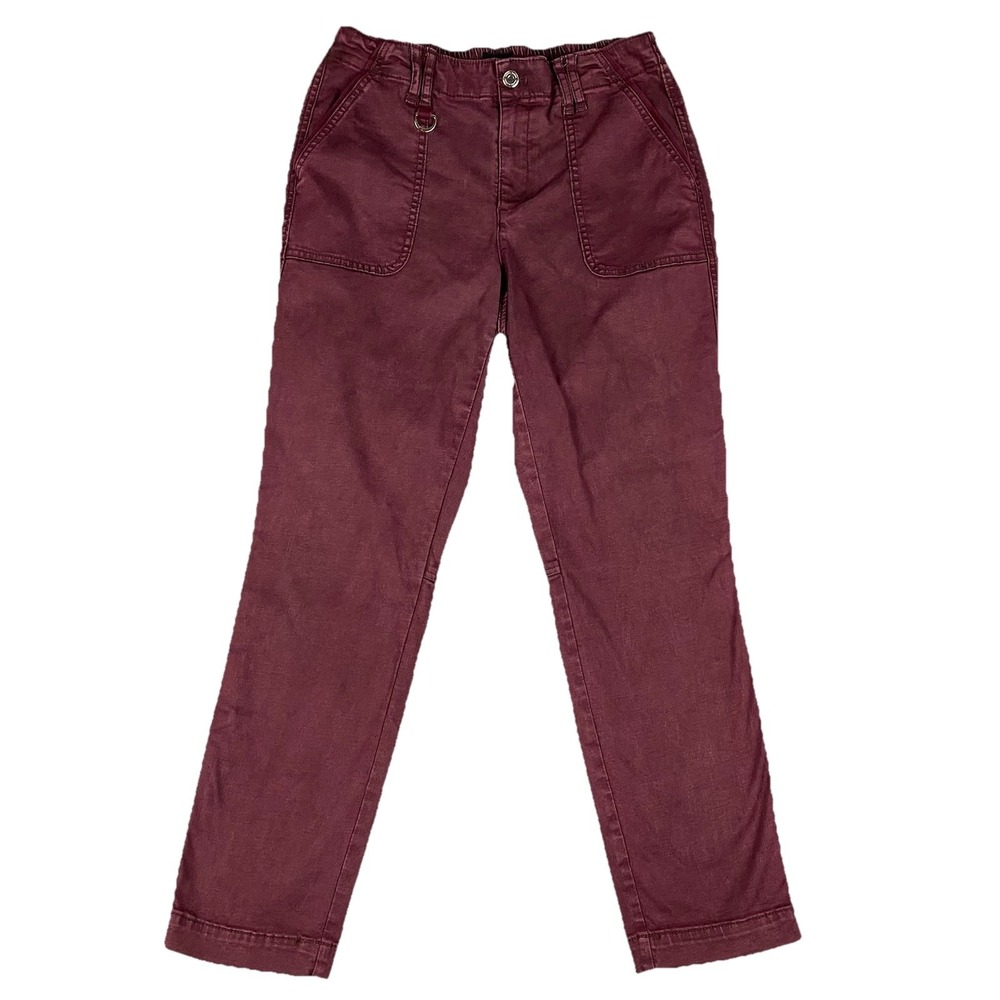 White House Black Market Everyday Soft Slim Ankle Mid Rise Pants Womens 8 Purple